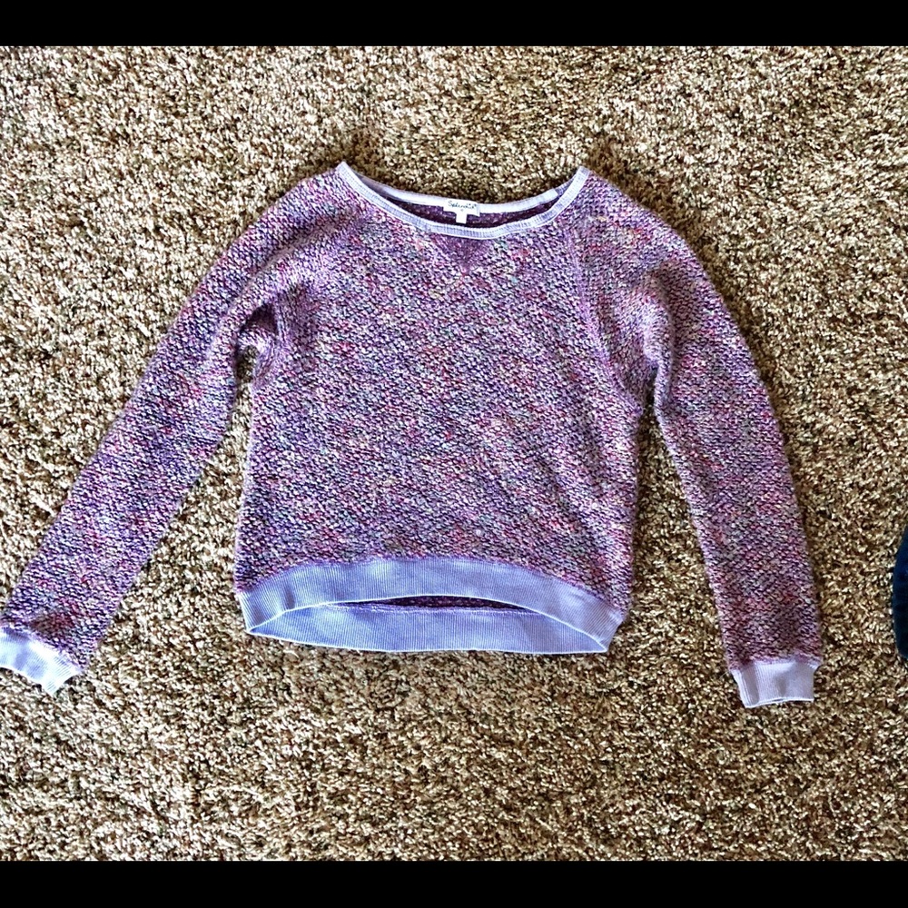 Multicolored/purple wide neck sweater
